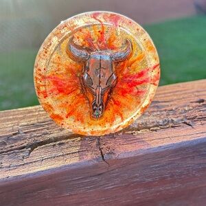 Vibrant Orange and Red Resin Disc Golf Mini Marker 3”